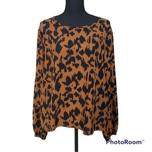 Black and Brown Abstract Blouse
